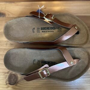 Birkenstock sandals  size 39  Bronze metallic color